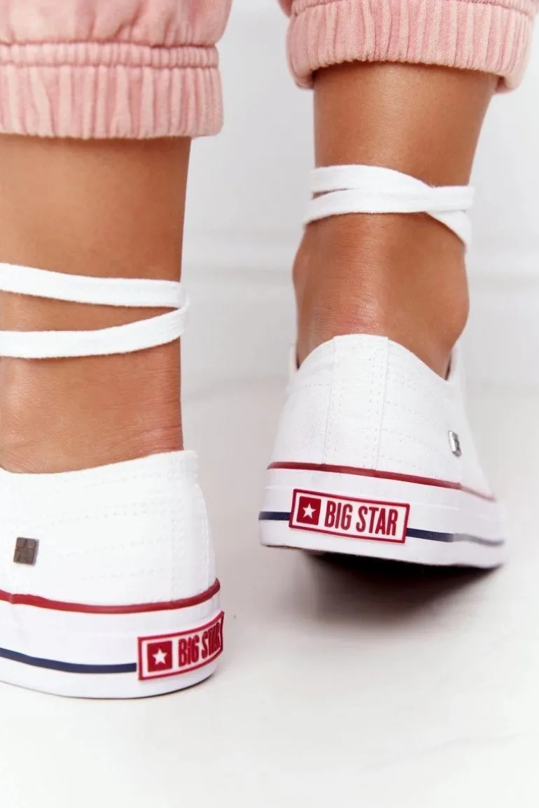 Damskie Klasyczne Niskie Trampki Big Star DD274336 Białe