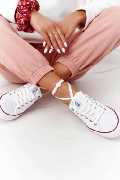 Damskie Klasyczne Niskie Trampki Big Star DD274336 Białe