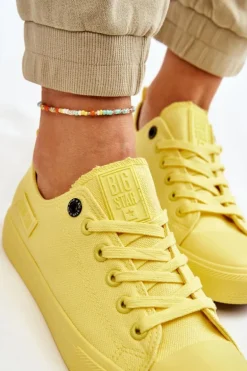 Damskie Klasyczne Niskie Trampki Big Star LL274026 Żółte