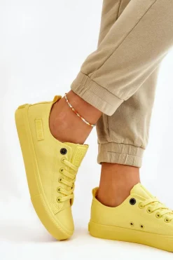 Damskie Klasyczne Niskie Trampki Big Star LL274026 Żółte