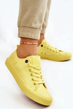 Damskie Klasyczne Niskie Trampki Big Star LL274026 Żółte