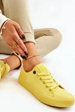 Damskie Klasyczne Niskie Trampki Big Star LL274026 Żółte