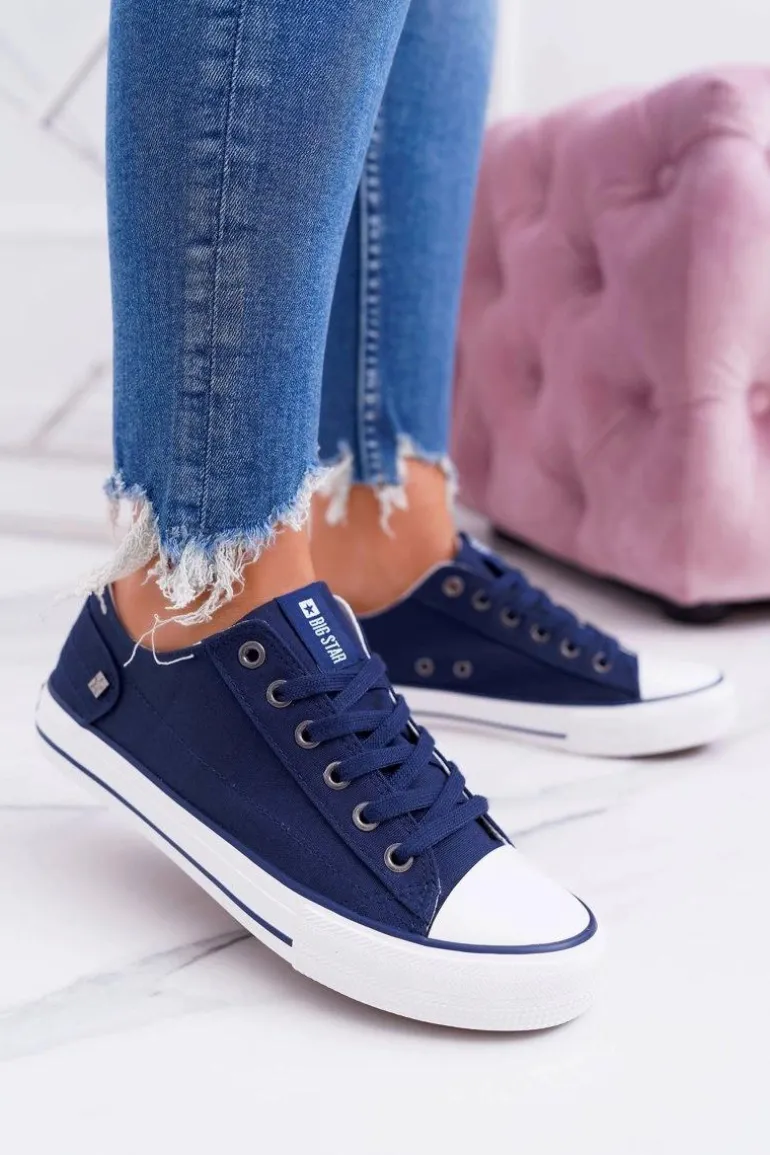 Damskie Klasyczne Niskie Trampki Big Star DD274335 Granatowe