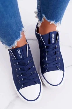 Damskie Klasyczne Niskie Trampki Big Star DD274335 Granatowe