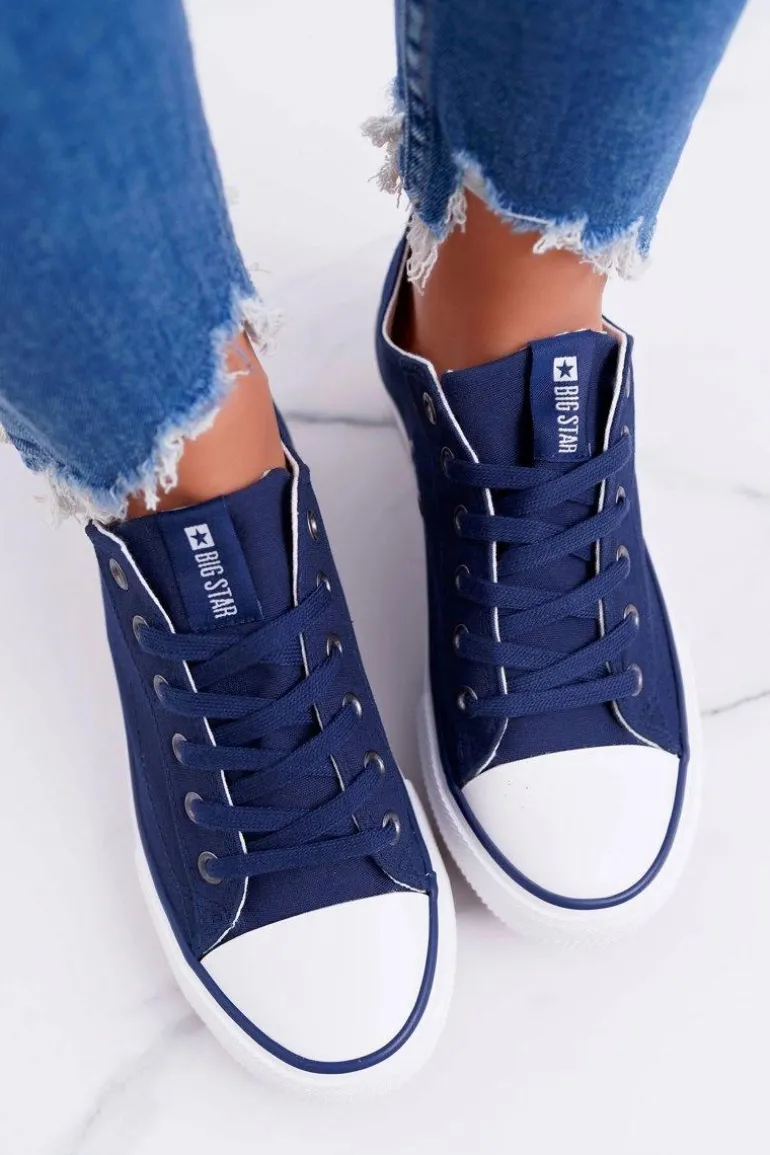 Damskie Klasyczne Niskie Trampki Big Star DD274335 Granatowe