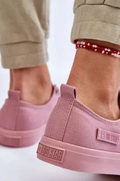 Damskie Klasyczne Niskie Trampki Big Star LL274027 Różowe