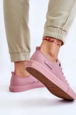 Damskie Klasyczne Niskie Trampki Big Star LL274027 Różowe