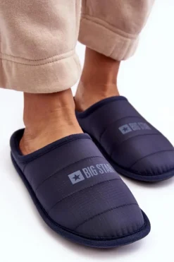 Damskie Klasyczne Papcie Granatowe Big Star KK274601