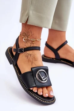 Damskie Klasyczne Sandały S.Barski KV-2775-45 Czarne