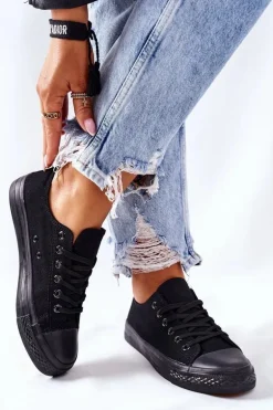 Damskie Klasyczne Trampki Czarne Omerta