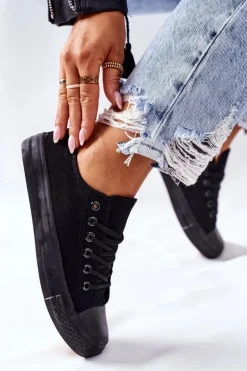 Damskie Klasyczne Trampki Czarne Omerta