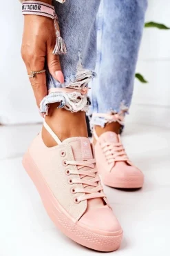 Damskie Klasyczne Trampki Różowe Ecoma