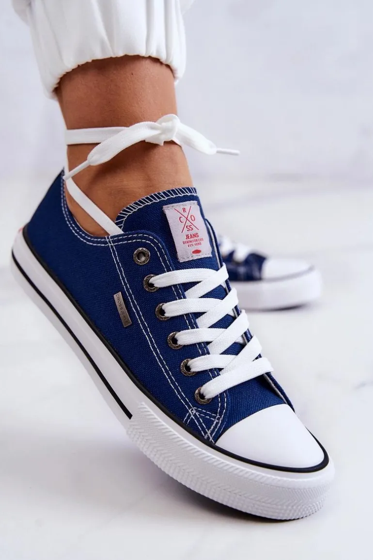 Damskie Klasyczne Trampki Cross Jeans JJ2R4012C Granatowe