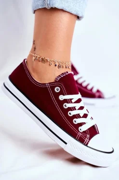 Damskie Klasyczne Trampki Bordowe Omerta