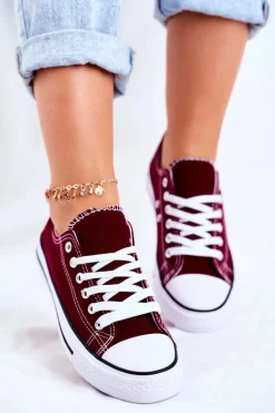 Damskie Klasyczne Trampki Bordowe Omerta