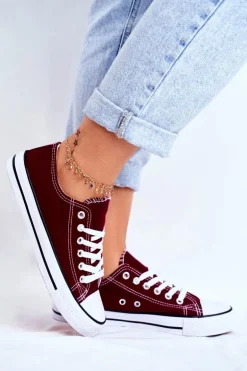 Damskie Klasyczne Trampki Bordowe Omerta