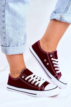 Damskie Klasyczne Trampki Bordowe Omerta
