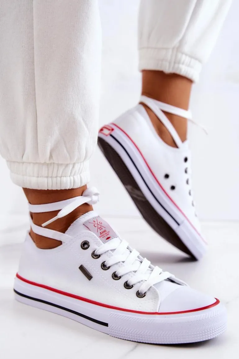Damskie Klasyczne Trampki Cross Jeans JJ2R4009C Białe