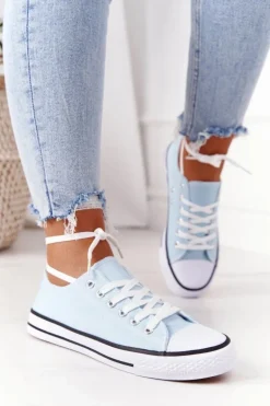 Damskie Klasyczne Trampki Błękitne Omerta