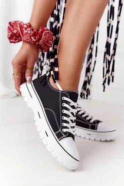 Damskie Klasyczne Trampki Czarne Feeling Good