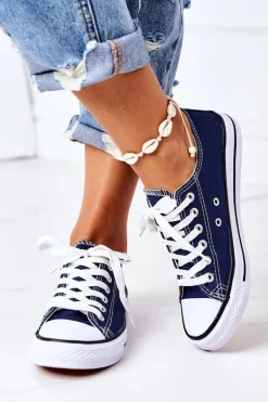 Damskie Klasyczne Trampki Granatowe Omerta