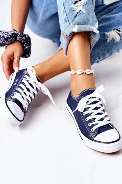 Damskie Klasyczne Trampki Granatowe Omerta