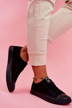 Damskie Klasyczne Trampki Czarne Ecoma