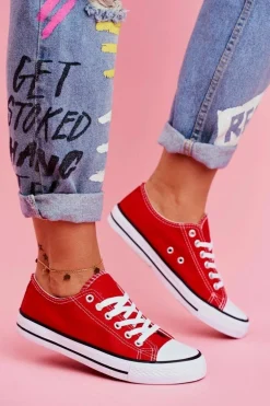 Damskie Klasyczne Trampki Czerwone Omerta