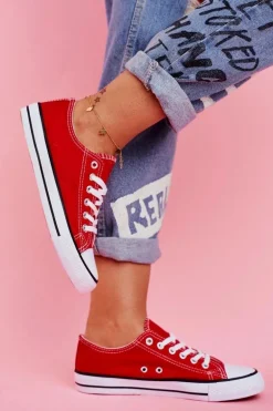 Damskie Klasyczne Trampki Czerwone Omerta