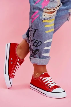 Damskie Klasyczne Trampki Czerwone Omerta