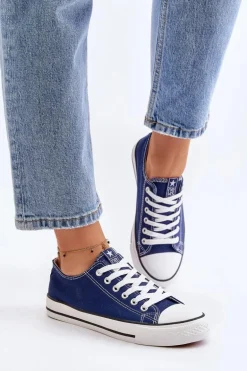 Damskie Klasyczne Trampki Granatowe Ecoma