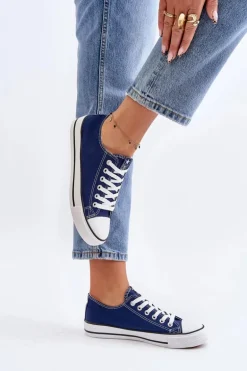 Damskie Klasyczne Trampki Granatowe Ecoma