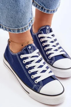 Damskie Klasyczne Trampki Granatowe Ecoma