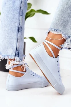 Damskie Klasyczne Trampki Niebieskie Ecoma