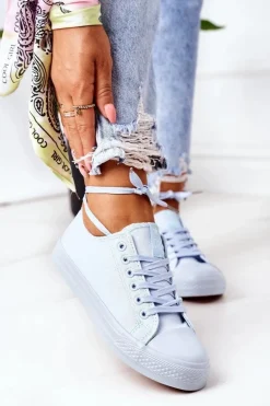 Damskie Klasyczne Trampki Niebieskie Ecoma