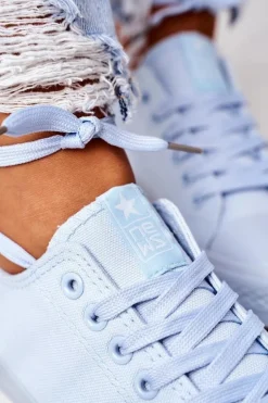 Damskie Klasyczne Trampki Niebieskie Ecoma