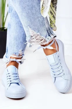 Damskie Klasyczne Trampki Niebieskie Ecoma