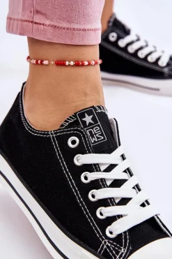 Damskie Klasyczne Trampki Czarno-Białe Ecoma