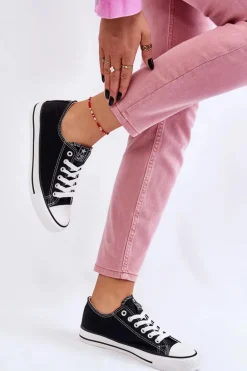 Damskie Klasyczne Trampki Czarno-Białe Ecoma