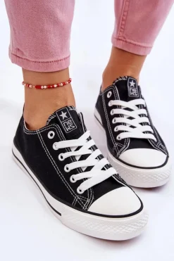 Damskie Klasyczne Trampki Czarno-Białe Ecoma