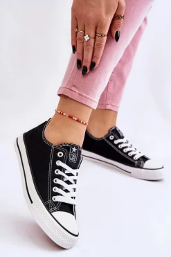 Damskie Klasyczne Trampki Czarno-Białe Ecoma