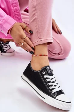 Damskie Klasyczne Trampki Czarno-Białe Ecoma