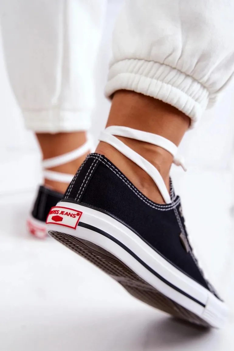 Damskie Klasyczne Trampki Cross Jeans JJ2R4011C Czarne