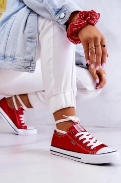 Damskie Klasyczne Trampki Cross Jeans JJ2R4010C Czerwone