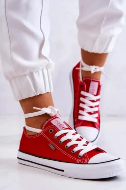 Damskie Klasyczne Trampki Cross Jeans JJ2R4010C Czerwone