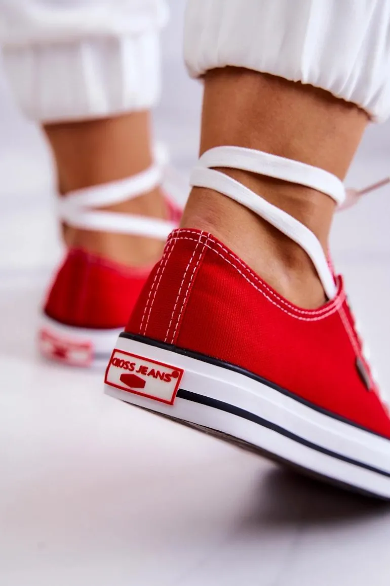 Damskie Klasyczne Trampki Cross Jeans JJ2R4010C Czerwone