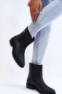 Damskie Klasyczne Wsuwane Kalosze Czarne Floriana