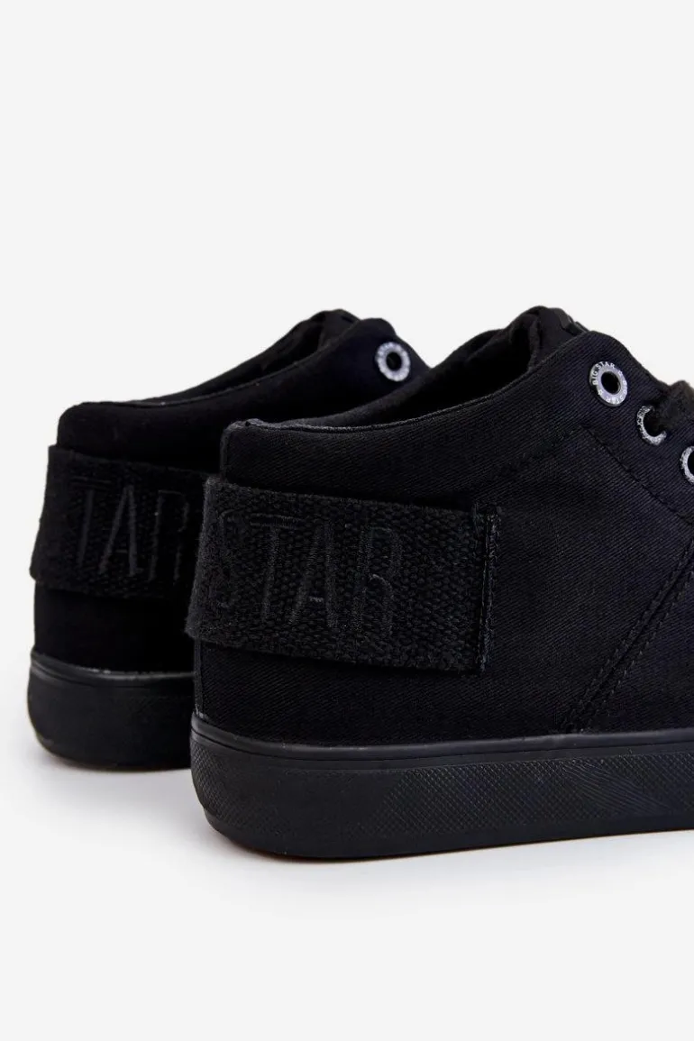 Damskie Klasyczne Wysokie Trampki Big Star LL274001 Czarne