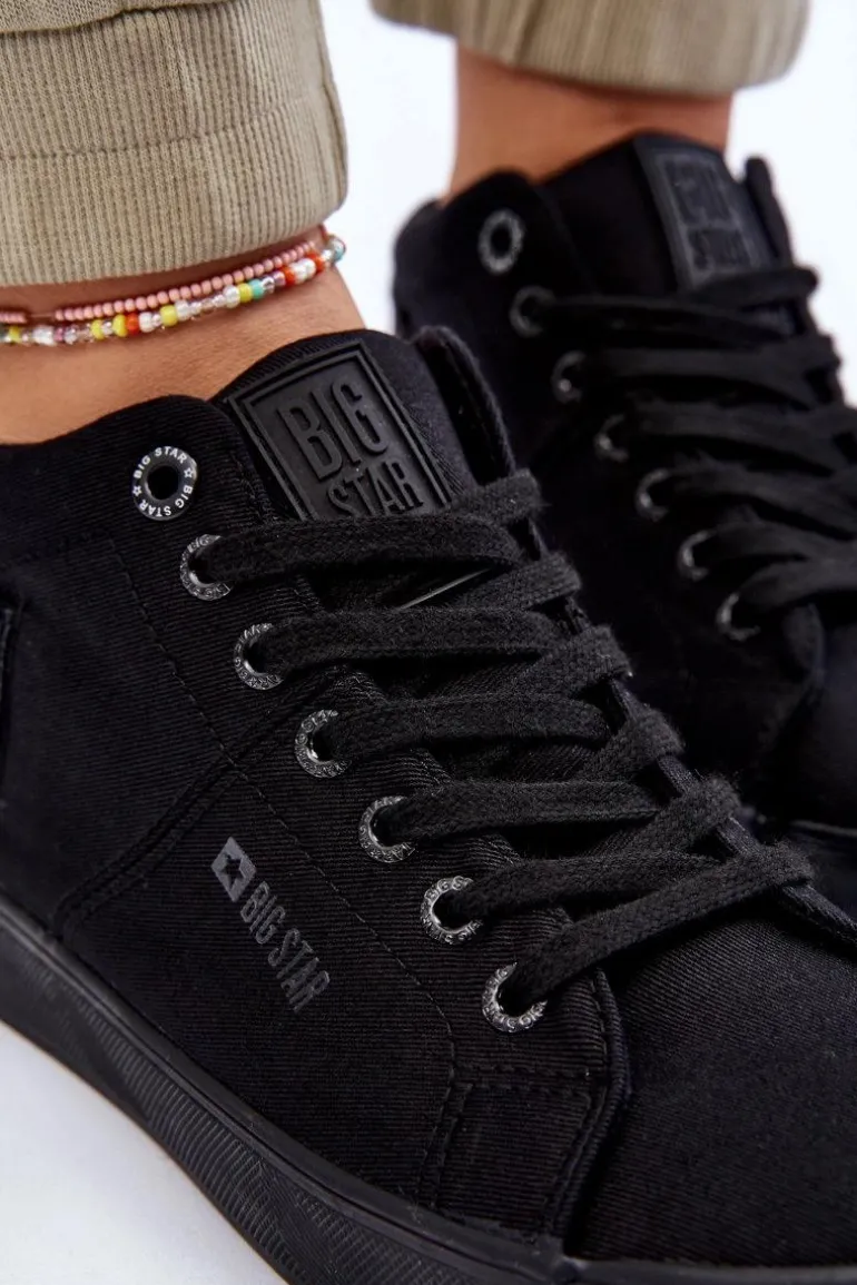 Damskie Klasyczne Wysokie Trampki Big Star LL274001 Czarne