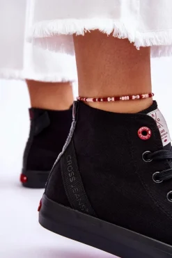 Damskie Klasyczne Wysokie Trampki Cross Jeans LL2R4088C Czarne